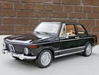BMW 2002 Tii 1:18 Lights Black Diecast Toy Model Car Opening Doors Bonnet Boot