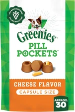 Greenies Pill Pockets for Dogs Large Size, Soft Dog Treats, Cheese Flavor, 7.9 O