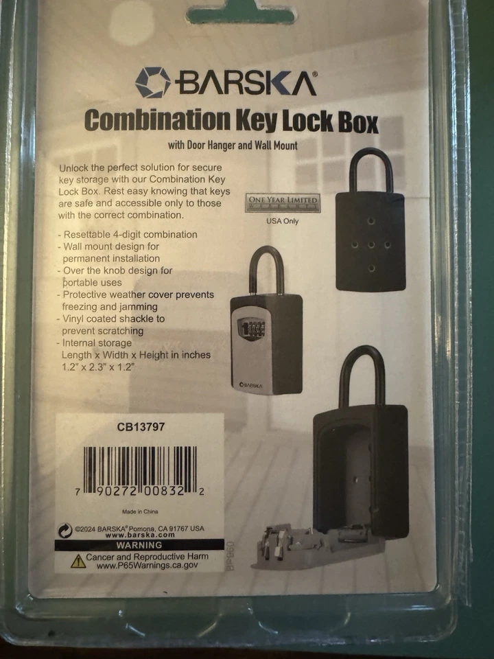 Barska Security Key Safe Combination Lock Box with Door Hanger & Wall Mount - Image 2 of 2
