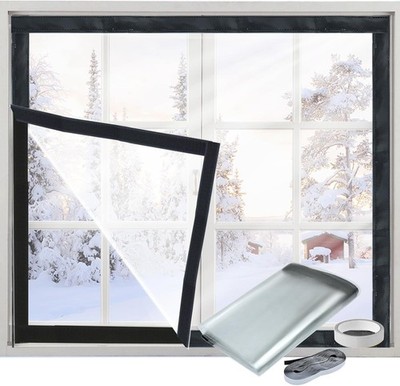 Reusable Window Insulation Kit 39x48, Clear Thermal Plastic Cover for ...