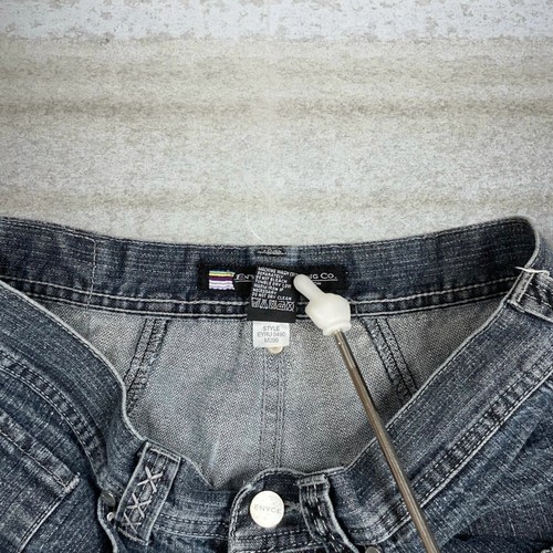 Vintage Skater Wide Leg Jeans 32x32 Enyce Dark Wash Baggy Denim Embroidered Y2K - Picture 5 of 9