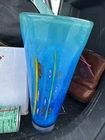 VTG Blue Venetian Murano Italy Blown Art Glass Millefiori Vase Dino Marten