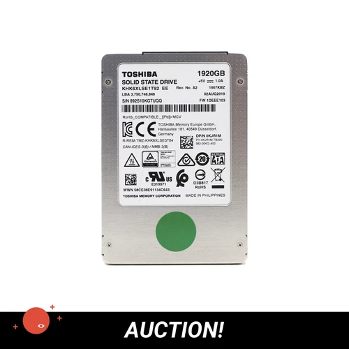 (3.84 TB) 2x Toshiba 1.92TB 6Gb/s 2.5'' SATA SSD KHK6XLSE1T92 Solid State Drive