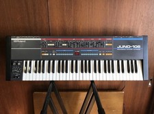 Roland Juno-106 - polysynth 6 NEW CHIPS  overhauled  w/ case  step downer
