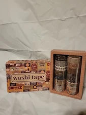 Kovano Coffee Washi Tape Scrapbooking Crafting DIY Projects 13 Small Rolls New 