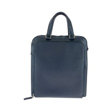 Prada Saffiano Leather Tote Bag Men Blue One Size