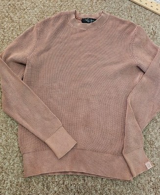 rag & bone Curtis Marl Crew Sweater Men Small Brown Knit Ribbed Layering Classic