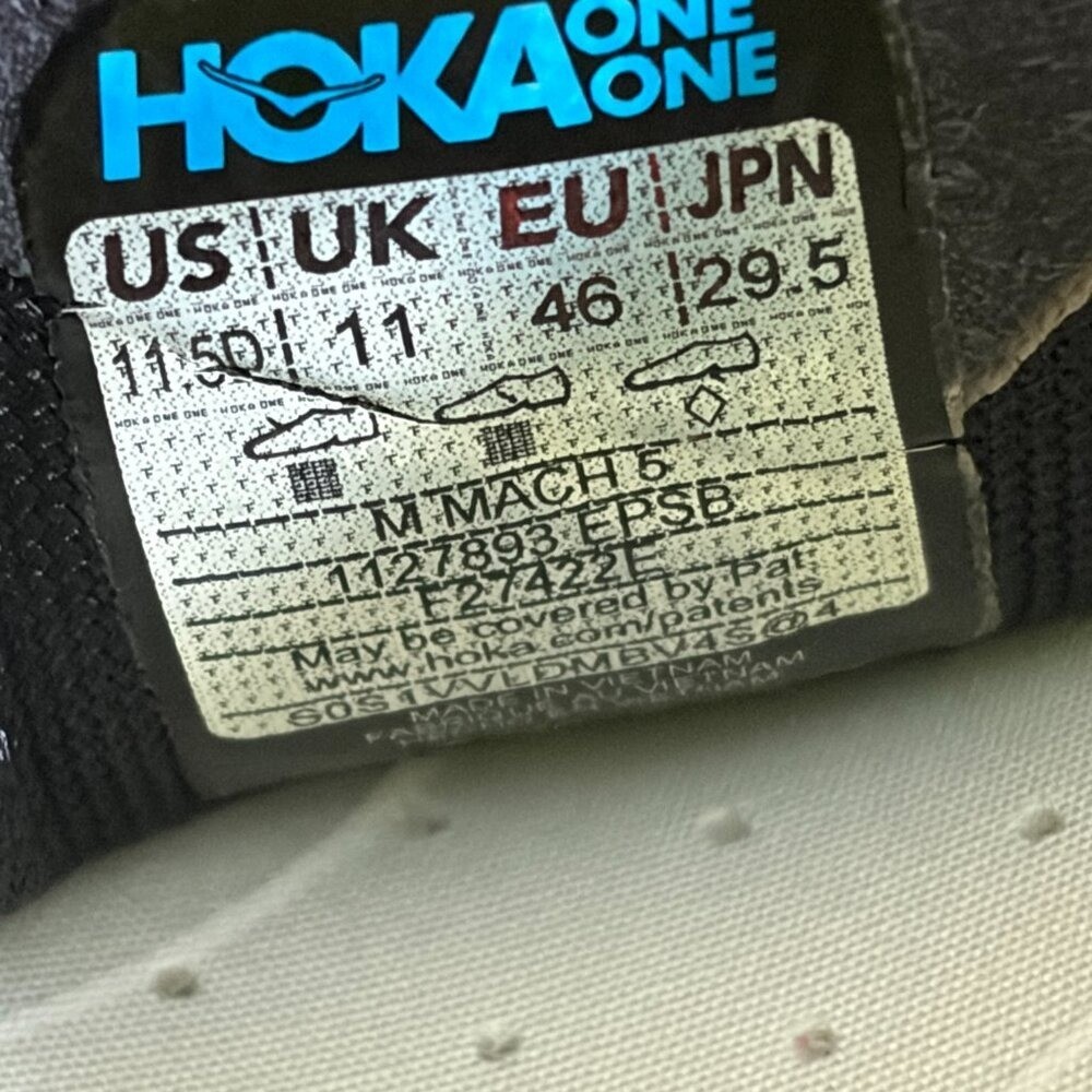 Hoka One One Mach 5 Men's Yellow Blue Athletic Running Shoes Size 11.5 thumbnail 8