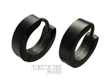 Herren Ohrring Titan Stab 4mm Edelstahl Klapp Creolen Ohrclicker Schwarz Matt