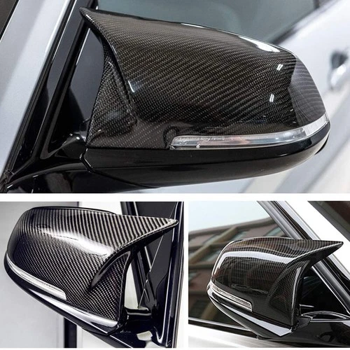 2x Carbon Fiber Side Mirror Cover Caps for BMW 3 Series F30 F31 F20 320i 328i