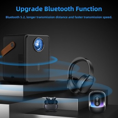 Tragbarer Mini-Projektor elektrischer Fokus 1080P WiFi 5G Bluetooth Heimkino UK