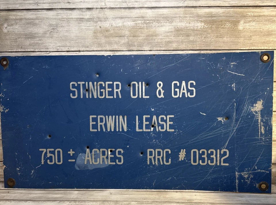 Placa de arrendamento de campo vintage ferrão óleo e gás Erwin Lease 750+/- Acres Atascosa - Imagem 4 de 4