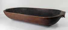 Antique 19th Century Hardwood Trencher Dough Bowl With Handles Great Patina
