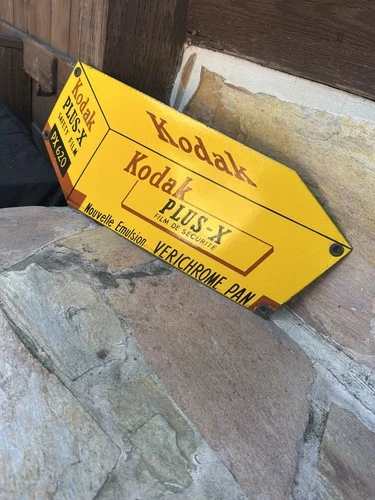 Vintage French Kodak Plus- X Safety Film Porcelain Sign PX620 Nouvelle Emulsion