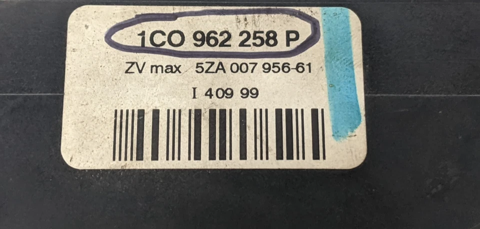 1999-2001 Volkswagen VW Golf Theft Lock Comfort Control Module 1C0962258P OEM - Image 2 of 2