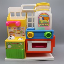 Vintage 1986 Fisher Price Toddler Kitchen Playset Childs Oven Toy Cooking