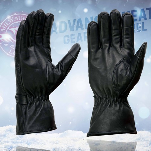 Milwaukee Leather 7519 Men’s Black Leather Heated Winter Gloves w/ Battery Kit - Picture 9 of 15