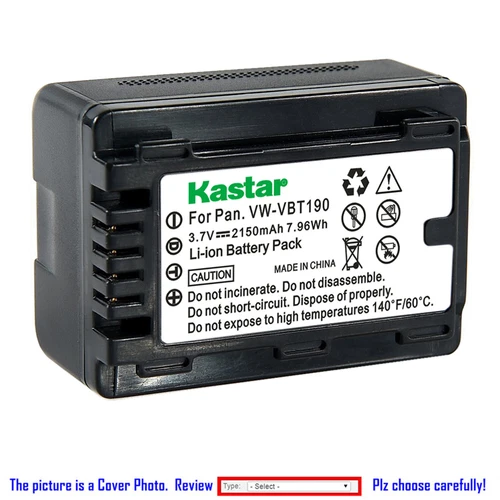Kastar Battery LED Fast Charger for Panasonic VW-VBT190 HC-VX870MGKK HC-VX980GK
