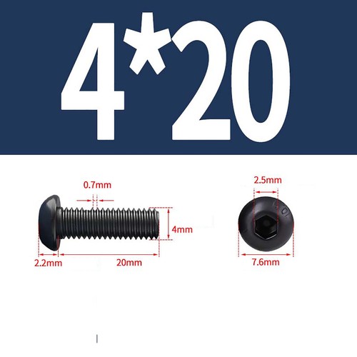 M3 M4 M5 M6 M8 Button Head Socket Cap Screws Alloy Steel 12.9 Black Allen Hex US - Picture 12 of 70