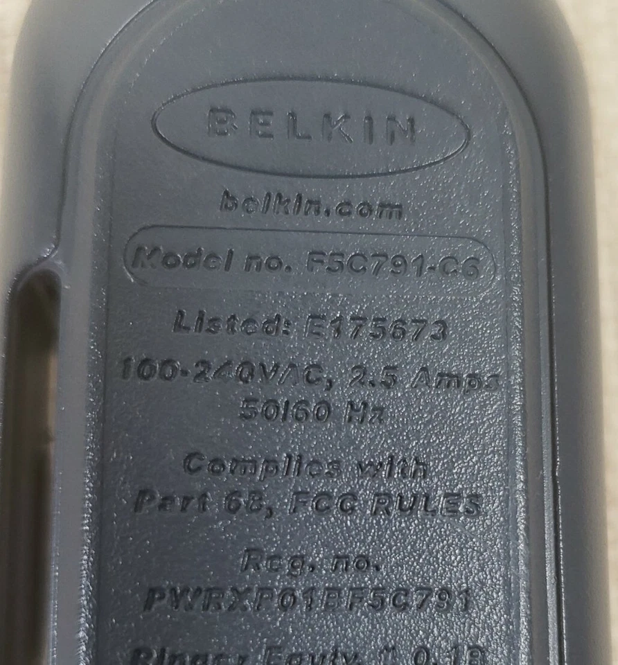 Belkin Notebook Travel Surge Protector. Replacement Part Model FSC791-C6 - Image 3 of 4
