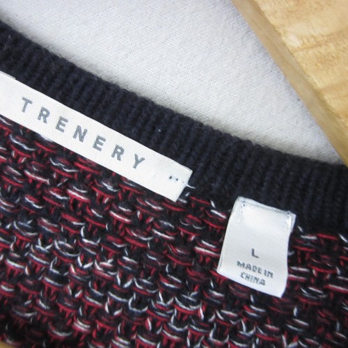 Trenery Jacket Womens Large 14 Red Black Wool Blazer Tweed Pockets Career Office - Picture 13 of 15