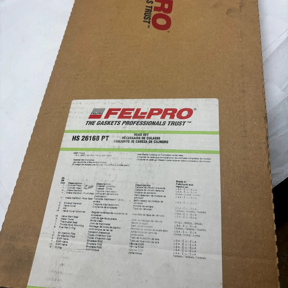JUEGO DE JUNTAS DE CULATA DE MOTOR FEL-PRO HS 26168 PT CAMIÓN CHEVROLET, GMC 🎯 Foto 3 de 4