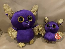 💜 TY Halloween Beanie Boos 6” & 9" Father & Baby COUNT Purple Bat Plush Toy