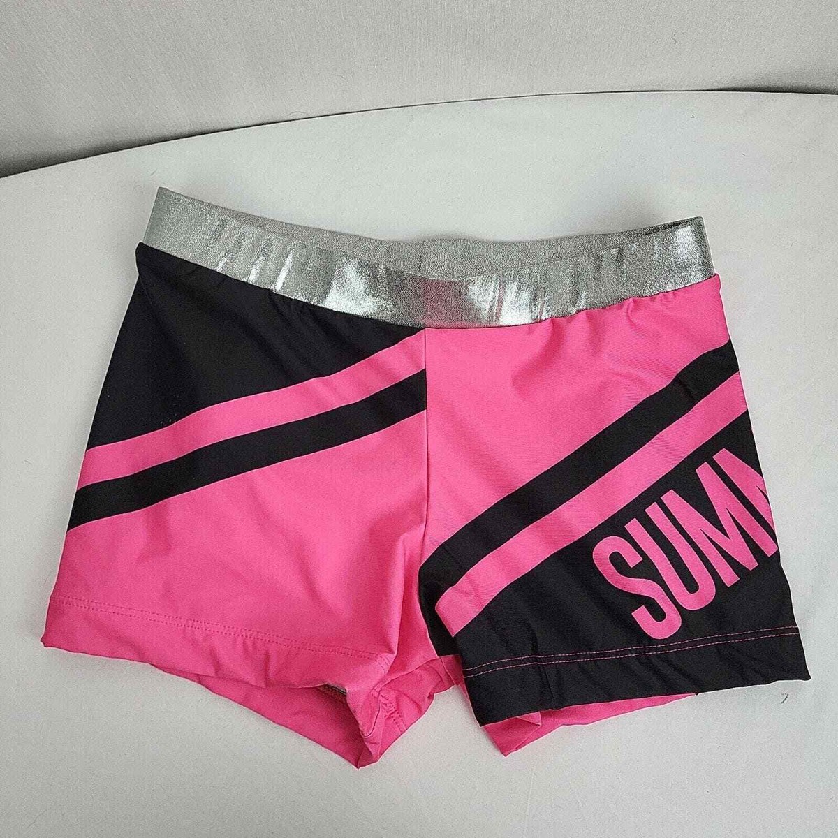 Varsity Spirit Womens Black Pink Pull On Activewear Athletic Shorts Size  Small - Main Image