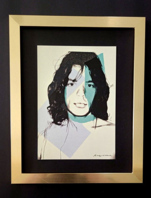 ANDY WARHOL + SIGNED 1984 ''MICK JAGGER'' PRINT MOUNTED & FRAMED + BUY IT NOW!