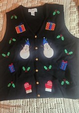 VINTAGE Ugly Or Not Christmas Sweater Unisex Vest Mens Womens XL