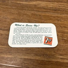 Rare Seven Up 7Up Store Advertising Sales Card What is Seven Up? Promo Salesmen