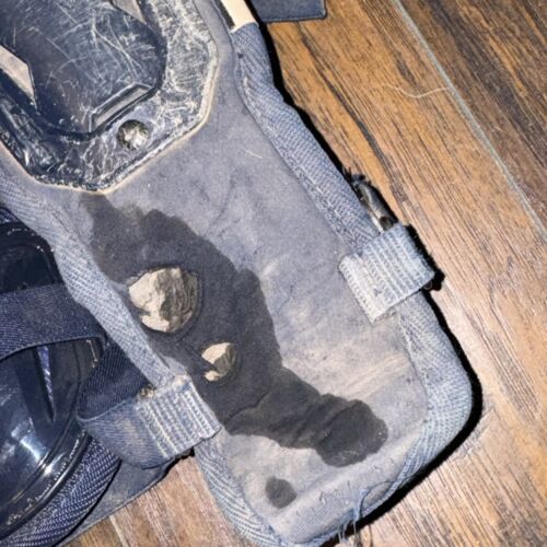 Evoshield Pro SRZ Catcher's Protective Pre-Owned Used Navy Shin Leg Guard Uppers - Picture 20 of 24