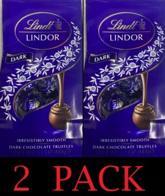 2x NEW Lindt Lindor DARK CHOCOLATE Truffles 5.1 oz Bag - FREE SHIP - 2 PACK