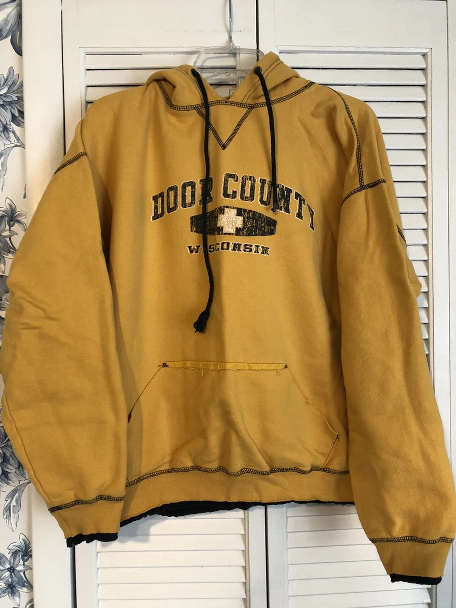 Door County Sweatshirt Mens XL Gold Hoodie Wisconsin Rag Wear