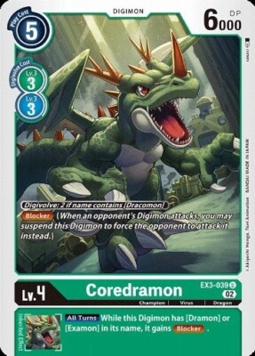 Digimon Card - Coredramon EX3-039 U Draconic Roar - NM | eBay Digimon Card - Coredramon EX3-039 U Draconic Roar - NM | eBay