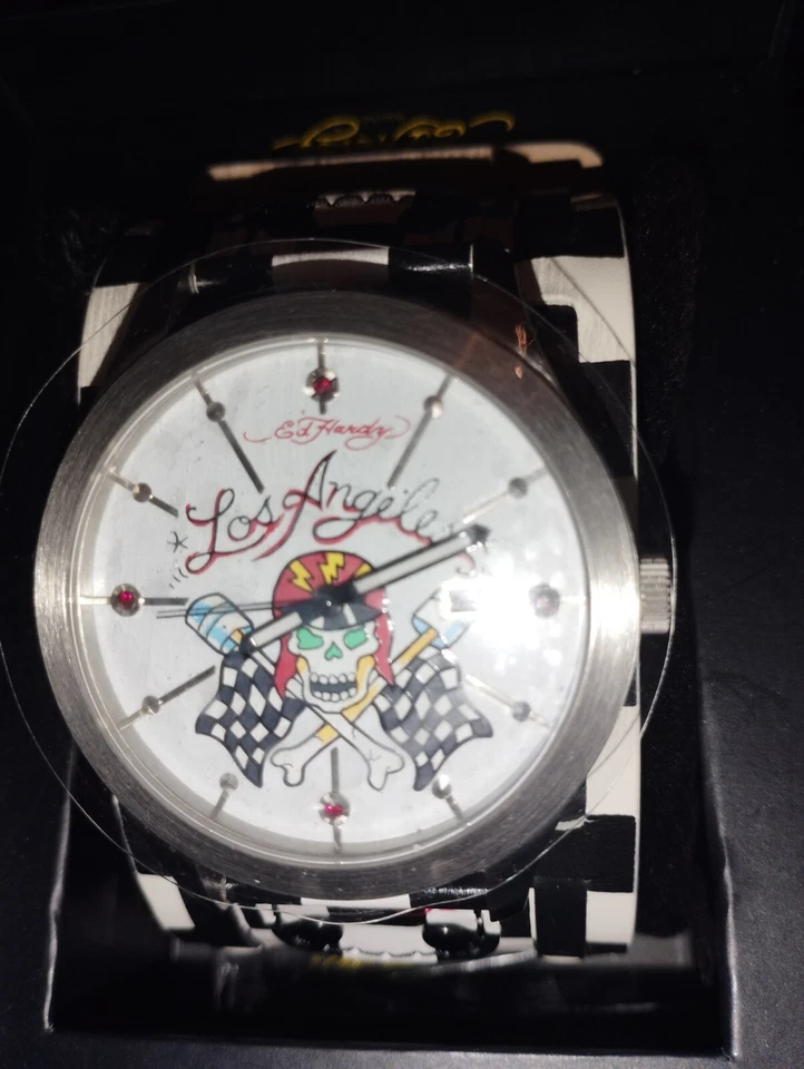 Herren Quarz Armbanduhr Ed Hardy "LOS ANGELES" für Petrolheads, neu ungetragen! - Bild 1 von 2