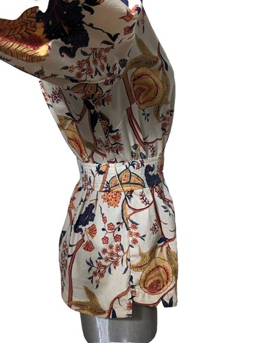 Elie by Elie Tahari Oberteil mit Blumenmuster Krawatte Taille Puff Ärmel Größe Small - Bild 9 von 13