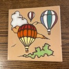 Art Tile Hot Plate Hot Air Balloon Colorful Made In  Italy 6x6 Ceramic