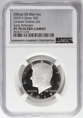 2019-S Kennedy Proof Silver Half Dollar NGC PF70 Ultra Cameo