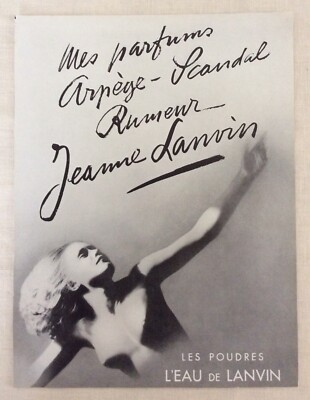 2 Vintage 1930s Print Ads LANVIN & CARON Perfume From French Magazine