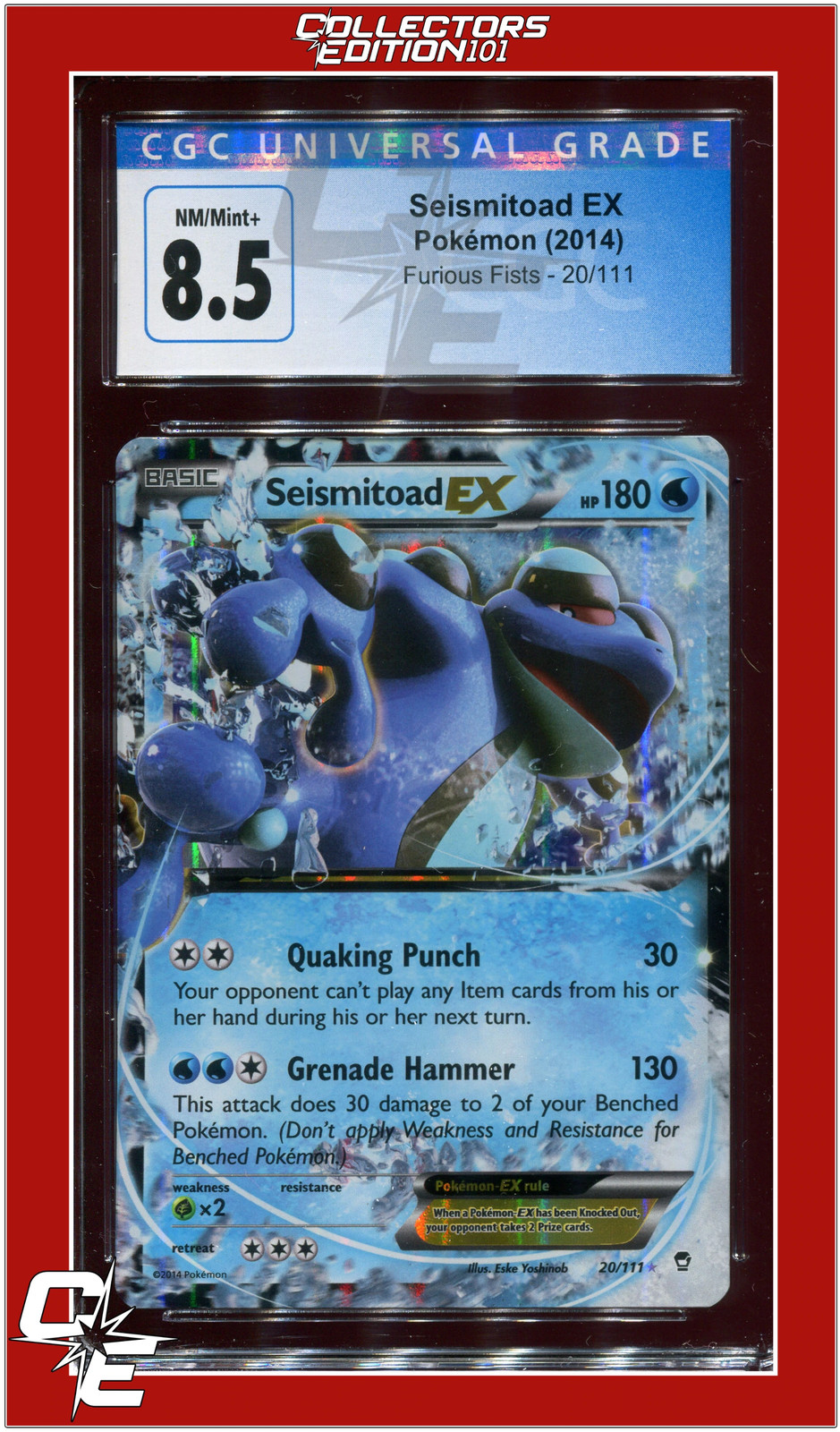 Furious Fists 20 Seismitoad EX CGC 8.5