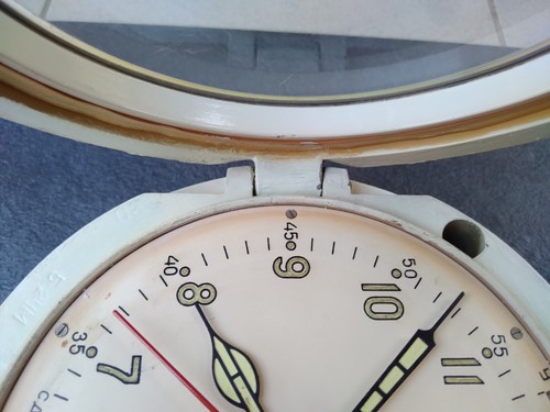 Ship clock Soviet Submarine Cabin 5-24m 1975y.mechanical wall clock antimagnetic - Picture 12 of 23