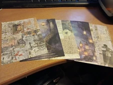 5X SHEETS NOSTALGIC/VINTAGE FOR SCRAPBOOKING/JOURNALS  +/- 13X9 CM (VIN988)