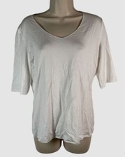 Emporio Armani Women's White Soft Scoop-Neck T-Shirt Top Size 48