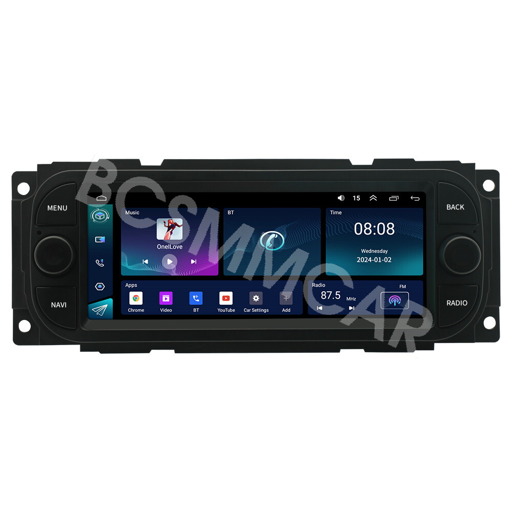 6.8"" Android 13 For Carplay Car Radio Stereo Fit For 2003-2006 Jeep Wrangler