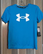 NWT Under Armour Swim/ Big Logo/ Boy's Size 6 Blue/ UPF 50