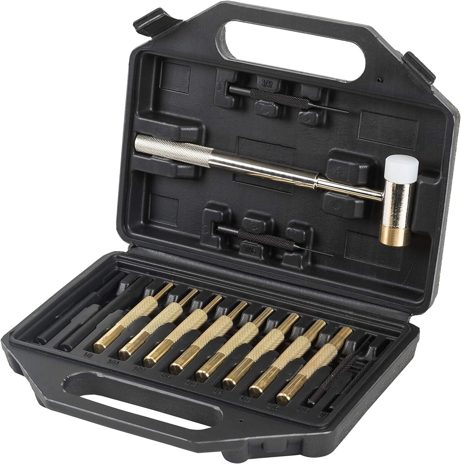 Brass Punch Set with Hammer – Brass/Polymer Hammer, Steel, Plastic Punches & ...