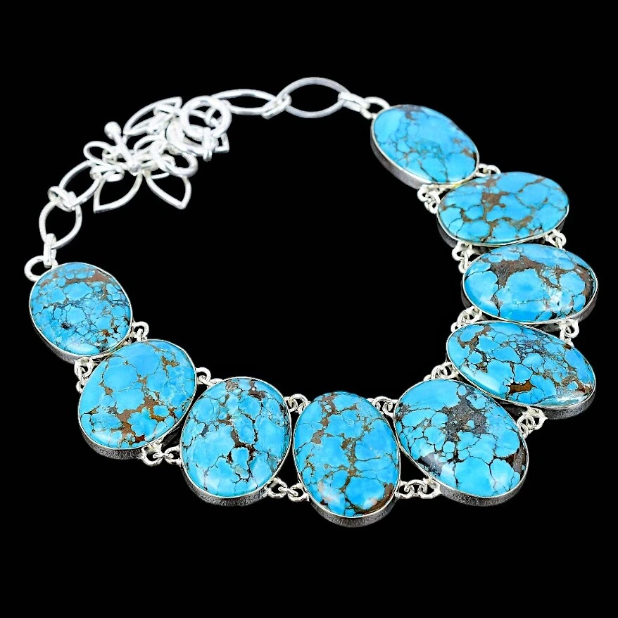 Colar feminino tibetano turquesa prata esterlina 925 colar joias - Imagem 4 de 4