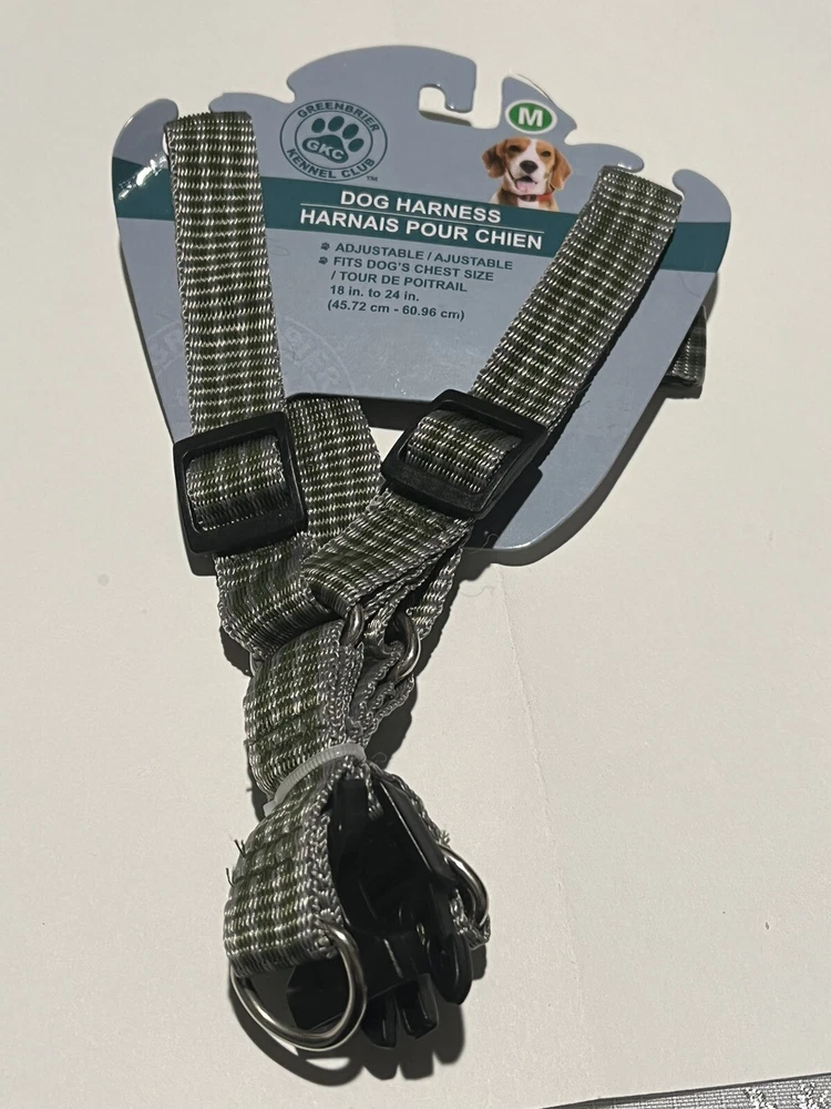 Dog Harness&Leash&Collar Set-Adjustable. Harness (M). Leash (XL) Collar (M) New