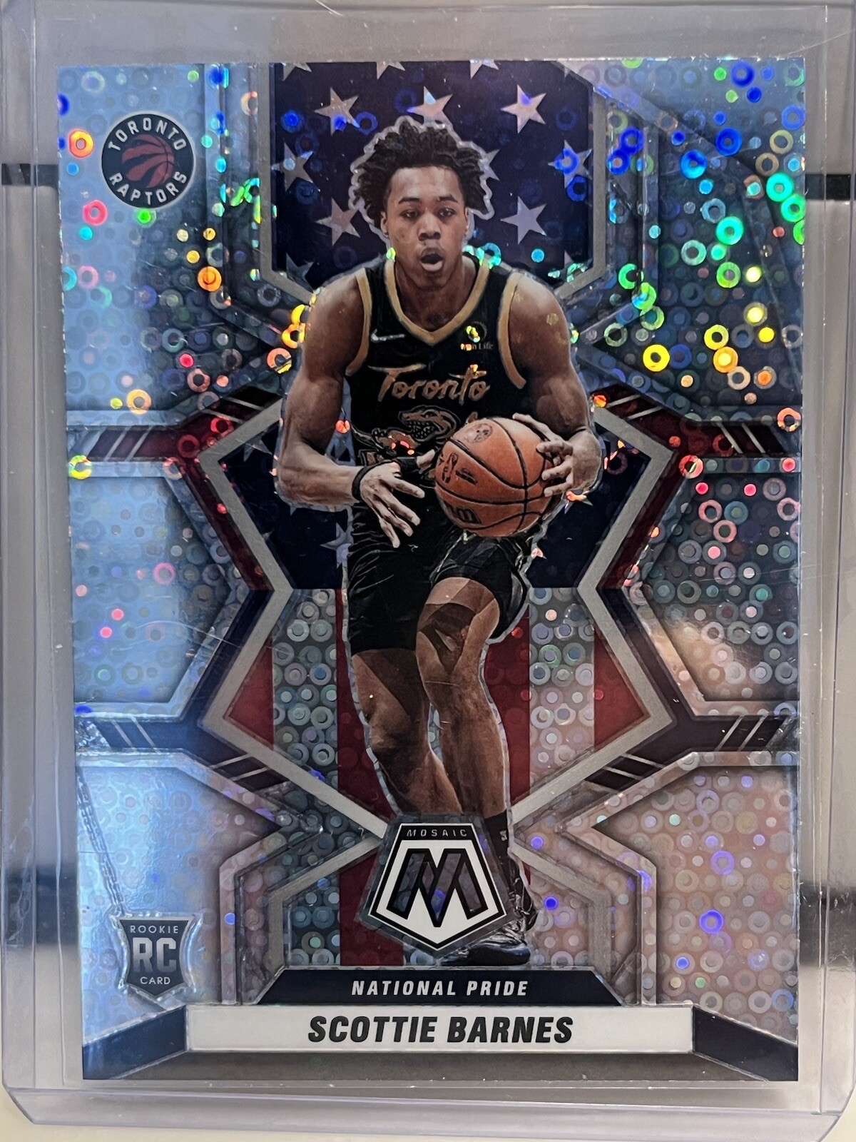 21-22 Scottie Barnes Mosaic Fast Break Prizm National Pride Rookie #257 Raptors